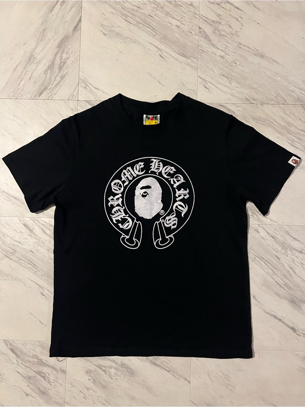 Chrome Hearts-Inspired Black Short Sleeve Tee with White Graphic